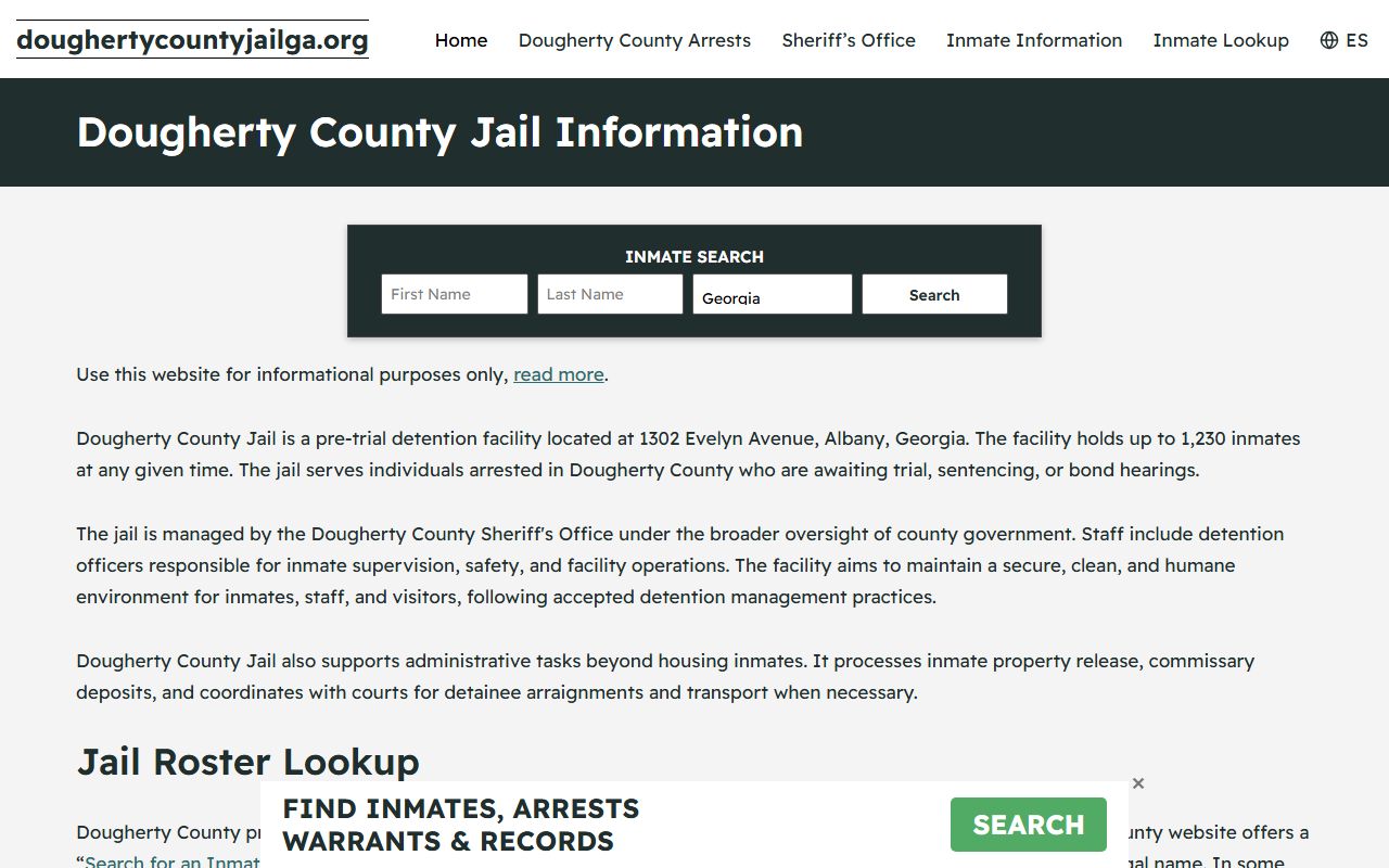 Dougherty County jail info for Albany released inmates