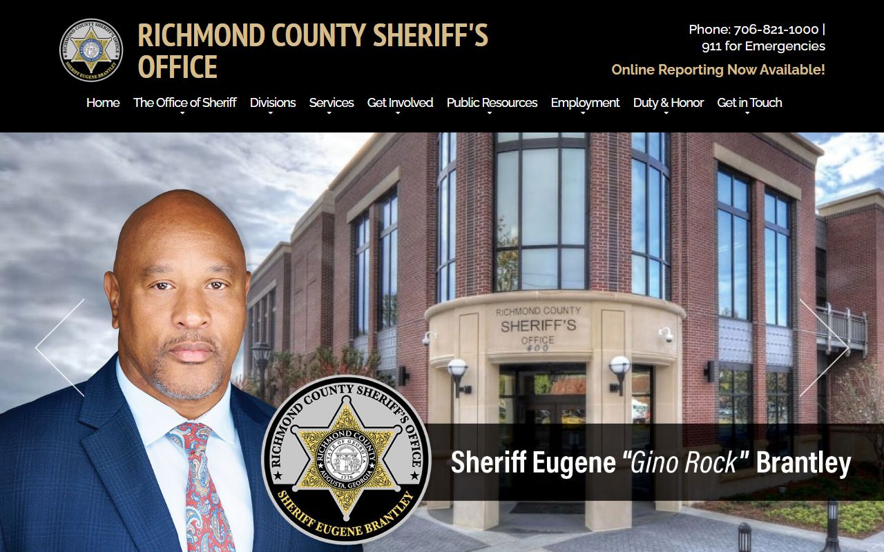 Richmond County Sheriff website for Augusta released inmates