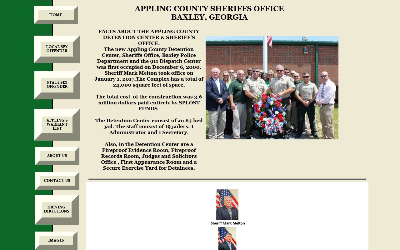 Appling County released inmates inmate search page on sheriff website