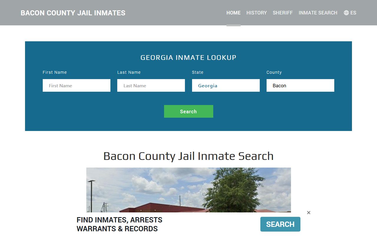 Bacon County released inmates online jail roster search portal