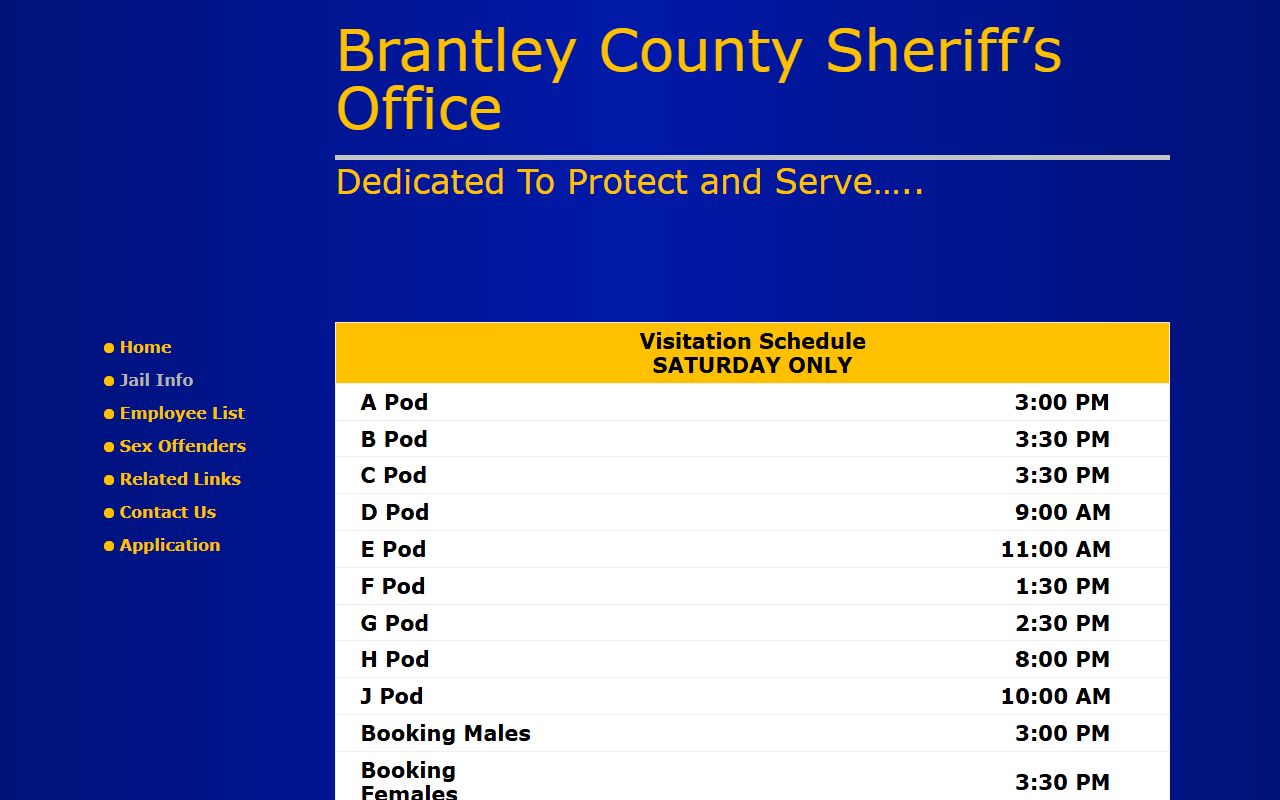 Brantley County released inmates jail information page
