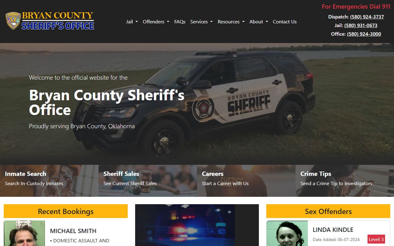 Bryan County released inmates Sheriff Office main website
