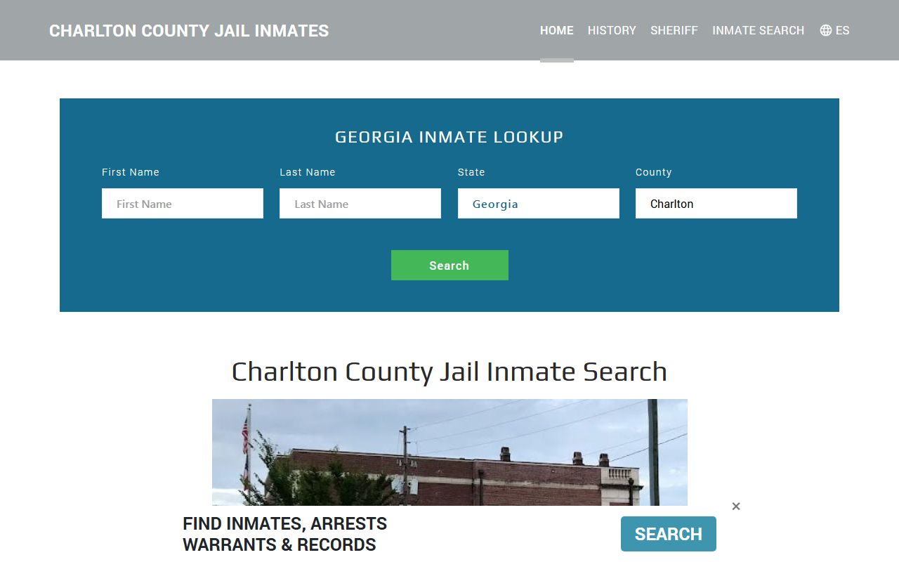 Charlton County released inmates jail roster search page