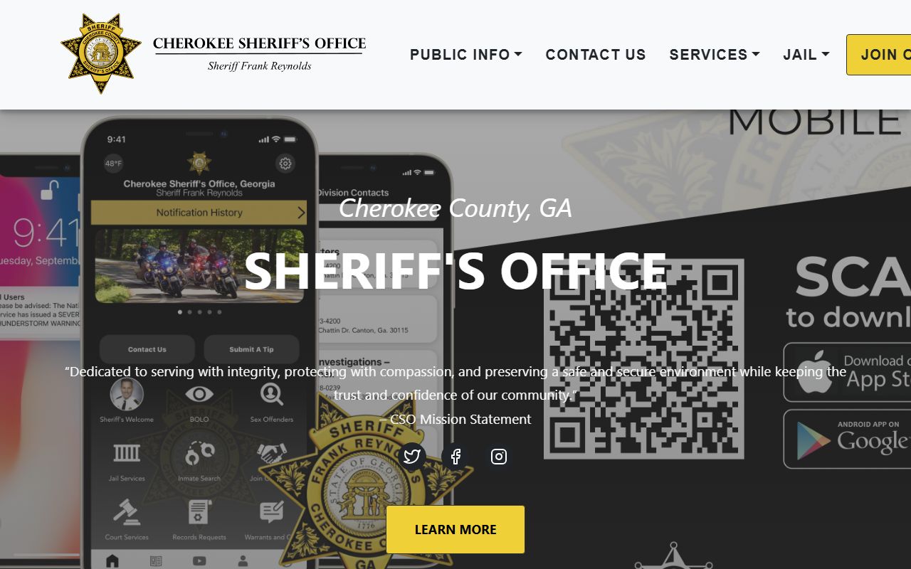 Cherokee County released inmates Sheriff Office homepage
