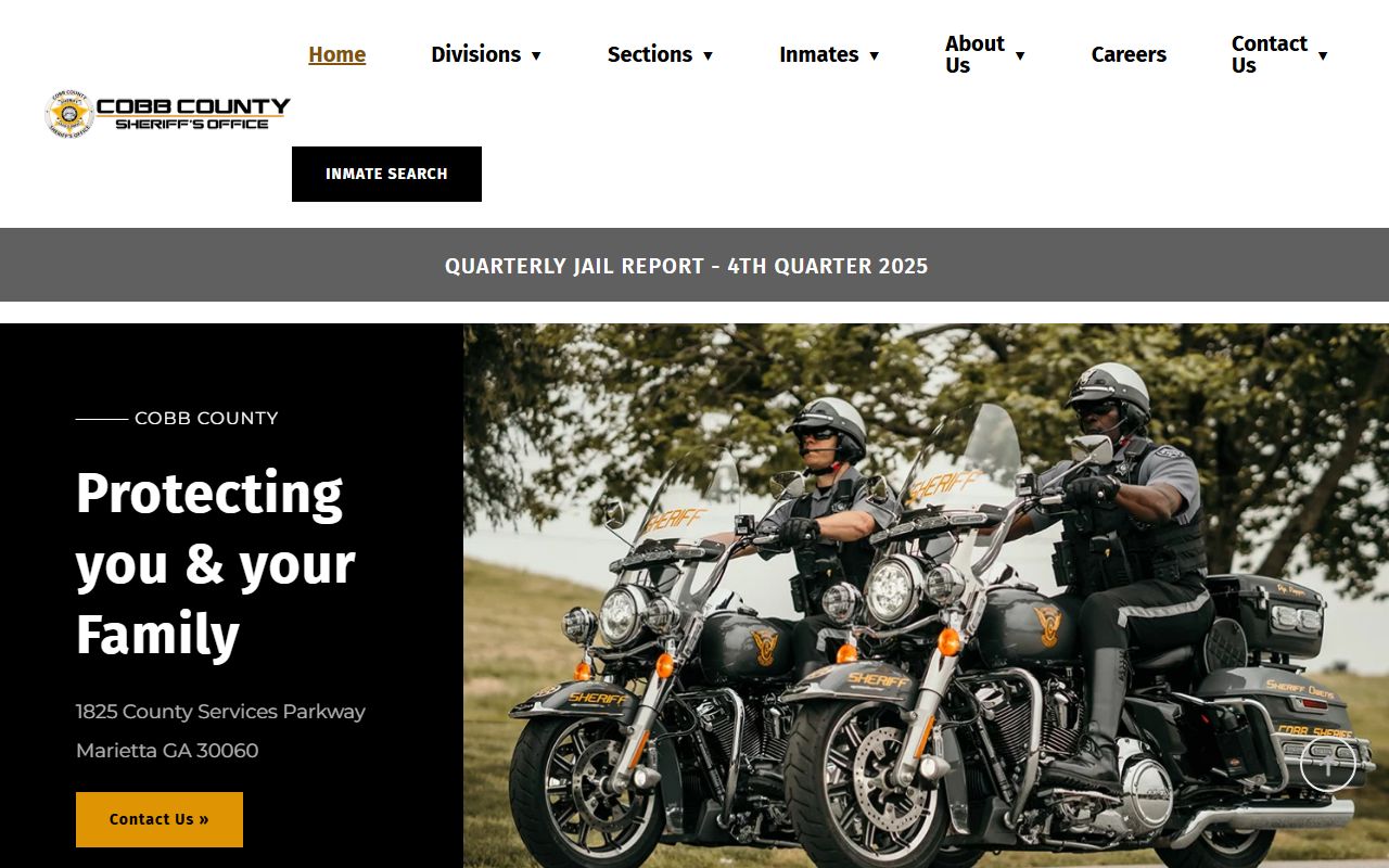 Cobb County released inmates sheriff office homepage with inmate search