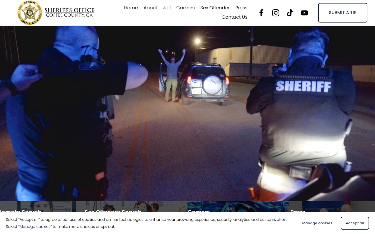 Coffee County released inmates sheriff website with inmate search tools