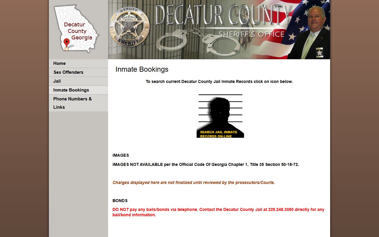 Decatur County released inmates inmate bookings search page