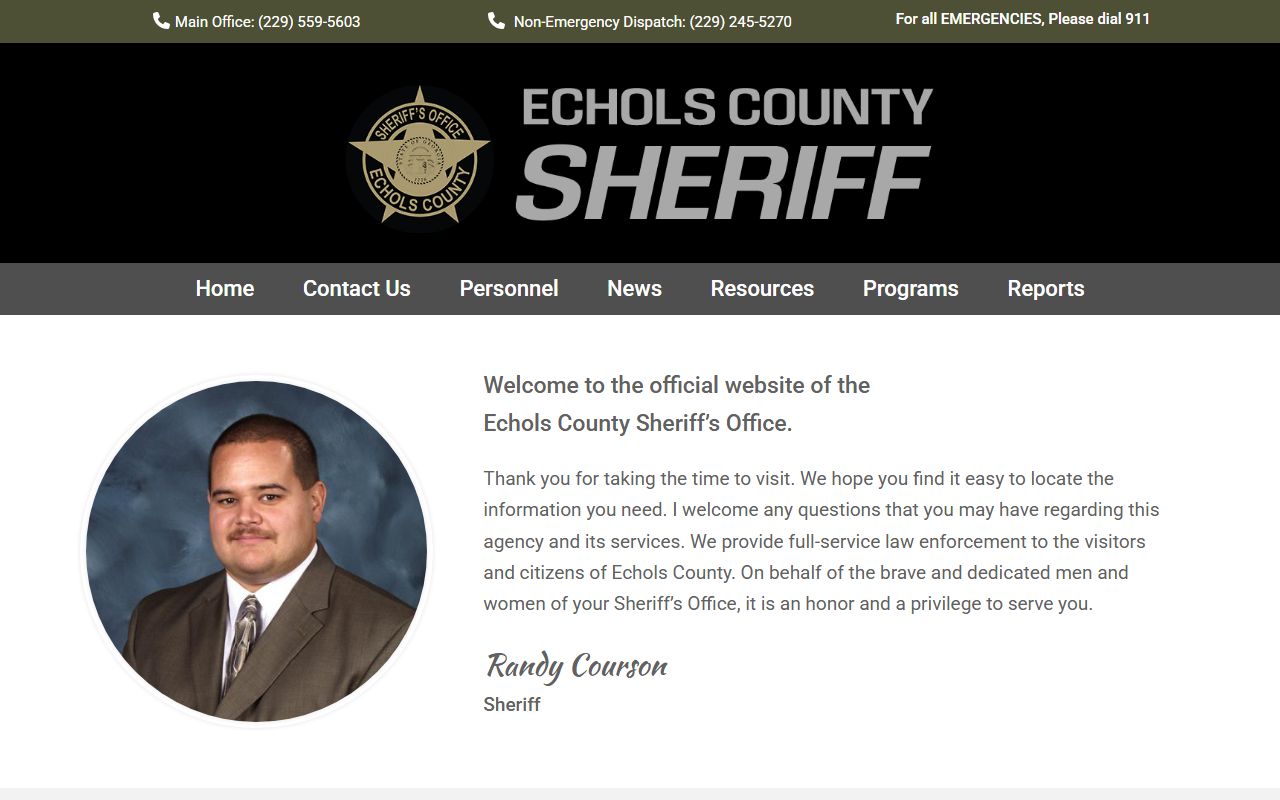 Echols County released inmates Sheriff Office website