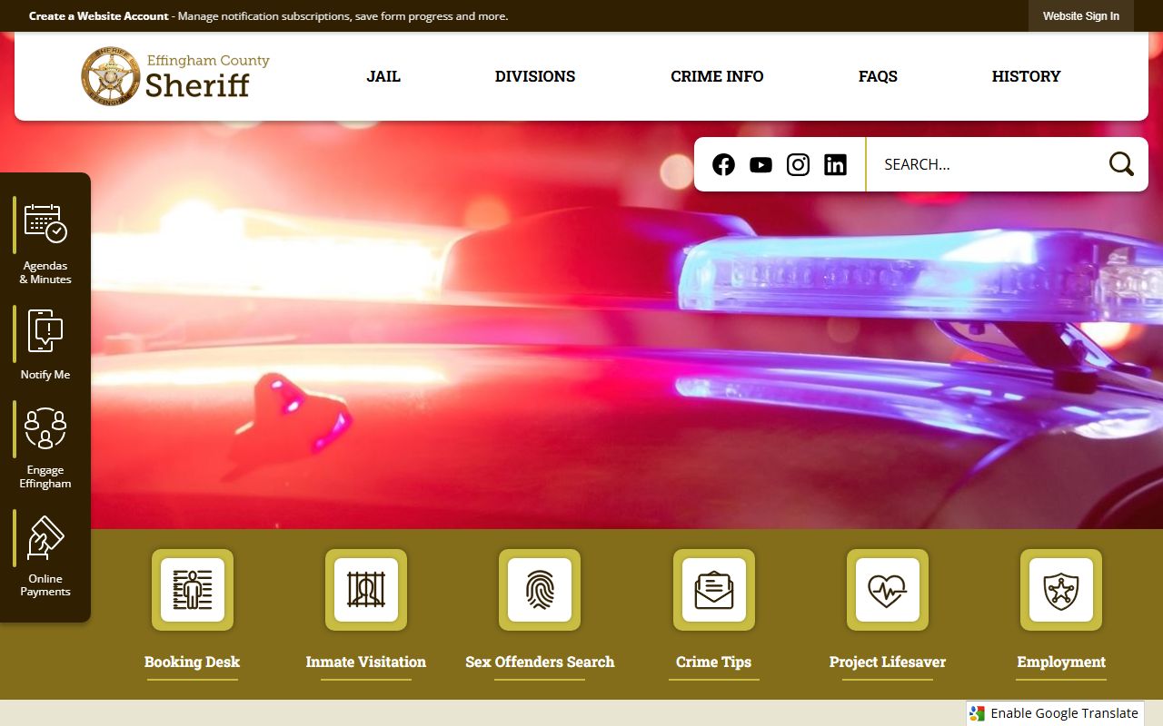 Effingham County released inmates Sheriff Office homepage