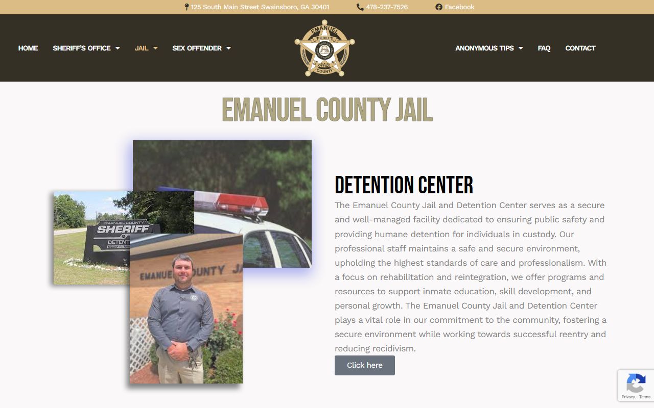 Emanuel County released inmates jail information page