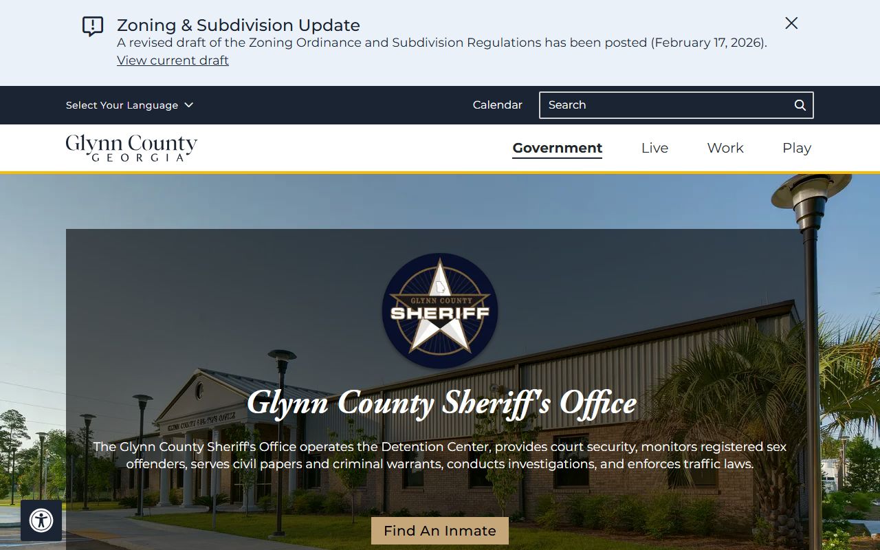 Glynn County released inmates Sheriff Office page
