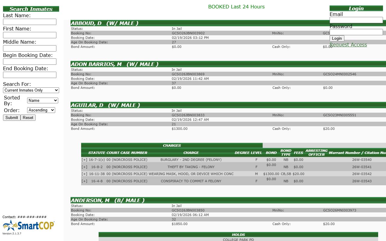Gwinnett County Sheriff Jail View tool for Duluth released inmates search