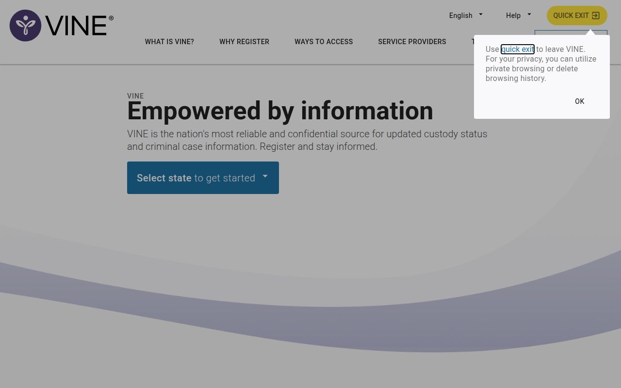 Georgia released inmates VINELink notification service